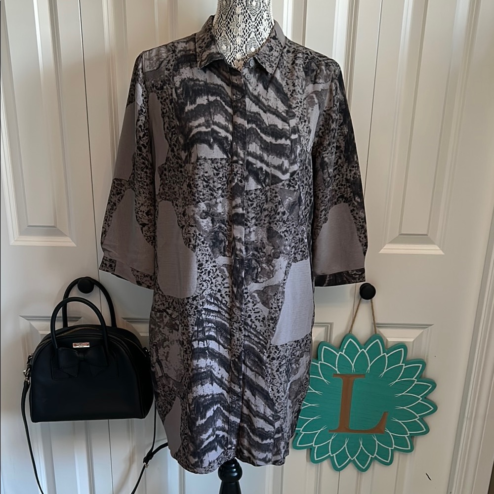 Chico's Gray Animal Print Dress